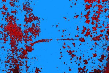 Kırmızı ve mavi renkli grungy duvar, desenli arka plan