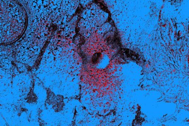 Kırmızı ve mavi renkli grungy duvar, desenli arka plan