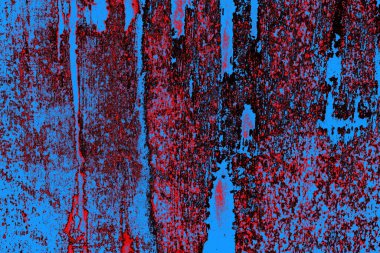 Kırmızı ve mavi renkli grungy duvar, desenli arka plan