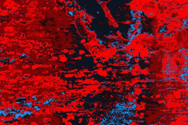 Kırmızı ve mavi renkli grungy duvar, desenli arka plan