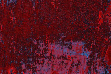 Kırmızı ve mavi renkli grungy duvar, desenli arka plan