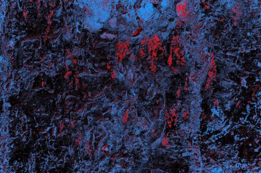 Kırmızı ve mavi renkli grungy duvar, desenli arka plan