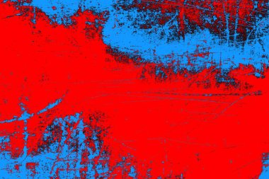 Soyut grunge arkaplanı. Monokrom dokusu. Mavi ve kırmızı desenli arkaplan