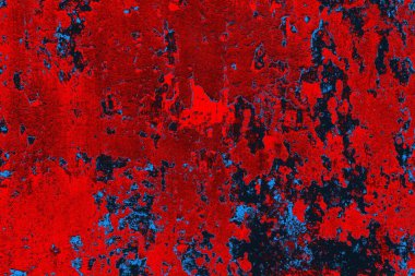 Kırmızı ve mavi renkli grungy duvar, desenli arka plan