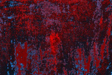 Kırmızı ve mavi renkli grungy duvar, desenli arka plan