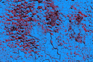 Kırmızı ve mavi renkli grungy duvar, desenli arka plan