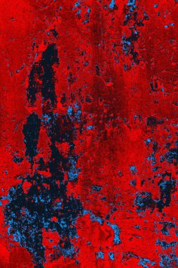Kırmızı ve mavi renkli grungy duvar, desenli arka plan