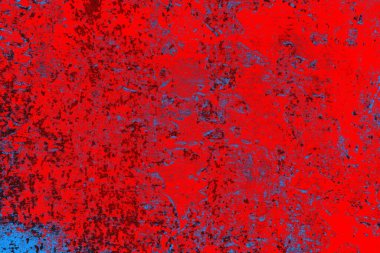 Kırmızı ve mavi renkli grungy duvar, desenli arka plan