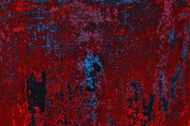 Kırmızı ve mavi renkli grungy duvar, desenli arka plan