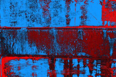 Kırmızı ve mavi renkli grungy duvar, desenli arka plan