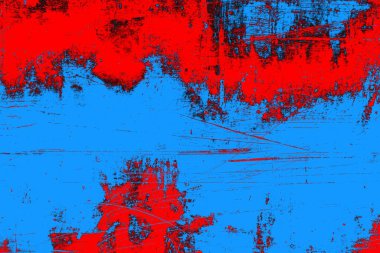 Kırmızı ve mavi renkli grungy duvar, desenli arka plan