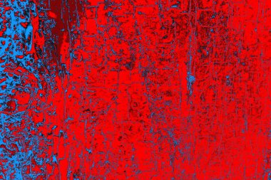 Kırmızı ve mavi renkli grungy duvar, desenli arka plan