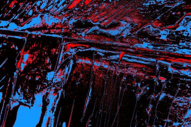 Kırmızı ve mavi renkli grungy duvar, desenli arka plan