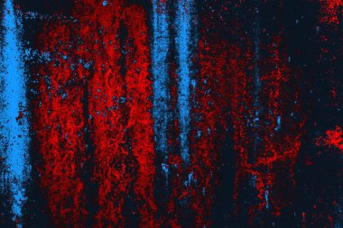 Kırmızı ve mavi renkli grungy duvar, desenli arka plan