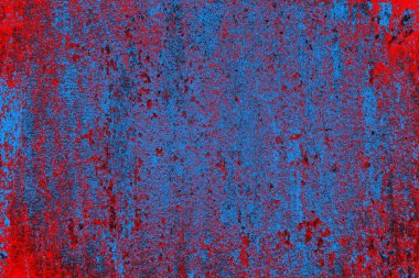 Kırmızı ve mavi renkli grungy duvar, desenli arka plan