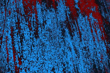 Kırmızı ve mavi renkli grungy duvar, desenli arka plan