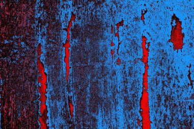 Kırmızı ve mavi renkli grungy duvar, desenli arka plan