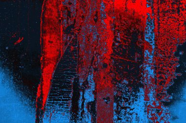 Kırmızı ve mavi renkli grungy duvar, desenli arka plan