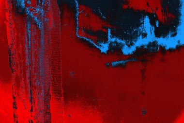 Soyut grunge arkaplanı. Monokrom dokusu. Mavi ve kırmızı desenli arkaplan