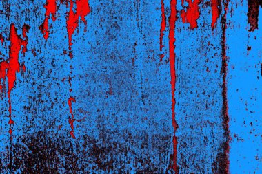Kırmızı ve mavi renkli grungy duvar, desenli arka plan