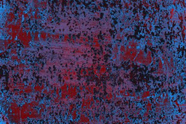 Kırmızı ve mavi renkli grungy duvar, desenli arka plan