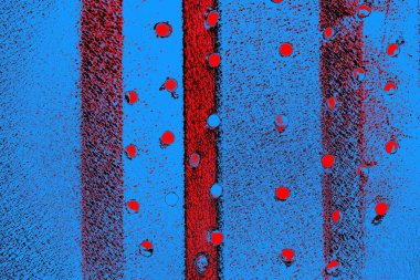 Kırmızı ve mavi renkli grungy duvar, desenli arka plan