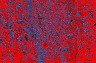 Kırmızı ve mavi renkli grungy duvar, desenli arka plan