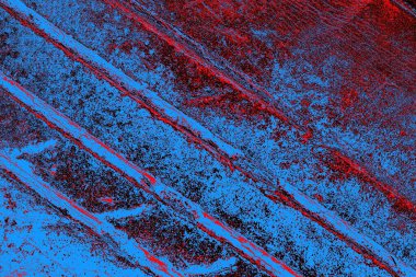 Kırmızı ve mavi renkli grungy duvar, desenli arka plan