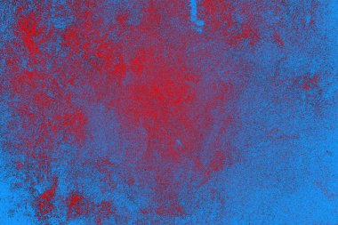 Kırmızı ve mavi renkli grungy duvar, desenli arka plan