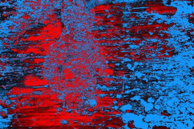 Kırmızı ve mavi renkli grungy duvar, desenli arka plan