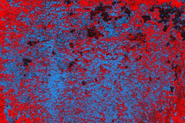 Kırmızı ve mavi renkli grungy duvar, desenli arka plan