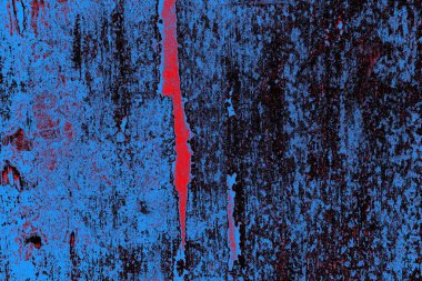 Kırmızı ve mavi renkli grungy duvar, desenli arka plan