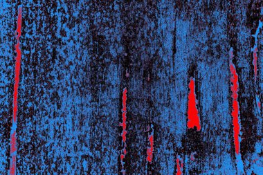 Kırmızı ve mavi renkli grungy duvar, desenli arka plan