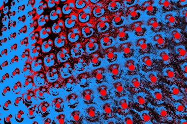 Kırmızı ve mavi renkli grungy duvar, desenli arka plan