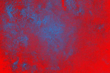Kırmızı ve mavi renkli grungy duvar, desenli arka plan