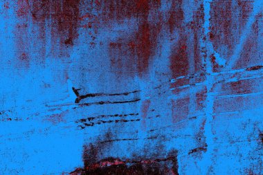 Kırmızı ve mavi renkli grungy duvar, desenli arka plan