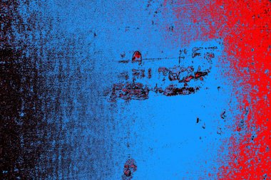 Kırmızı ve mavi renkli grungy duvar, desenli arka plan