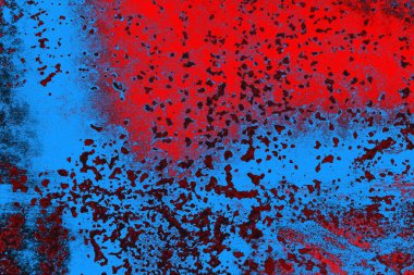 Kırmızı ve mavi renkli grungy duvar, desenli arka plan