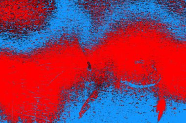 Kırmızı ve mavi renkli grungy duvar, desenli arka plan