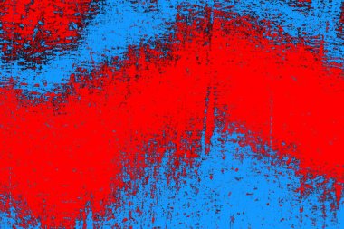 Kırmızı ve mavi renkli grungy duvar, desenli arka plan