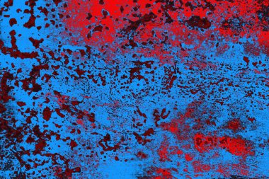 Kırmızı ve mavi renkli grungy duvar, desenli arka plan