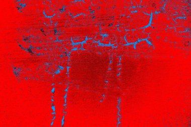 Kırmızı ve mavi renkli grungy duvar, desenli arka plan