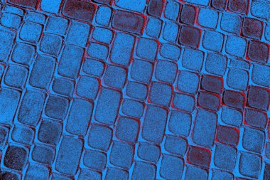 Kırmızı ve mavi renkli grungy duvar, desenli arka plan