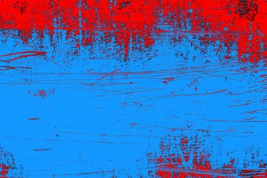 Kırmızı ve mavi renkli grungy duvar, desenli arka plan