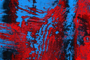 Kırmızı ve mavi renkli grungy duvar, desenli arka plan