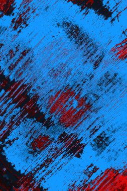 Kırmızı ve mavi renkli grungy duvar, desenli arka plan