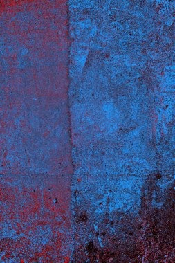 Kırmızı ve mavi renkli grungy duvar, desenli arka plan