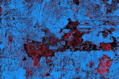 Kırmızı ve mavi renkli grungy duvar, desenli arka plan