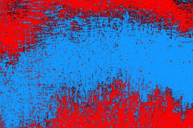 Kırmızı ve mavi renkli grungy duvar, desenli arka plan