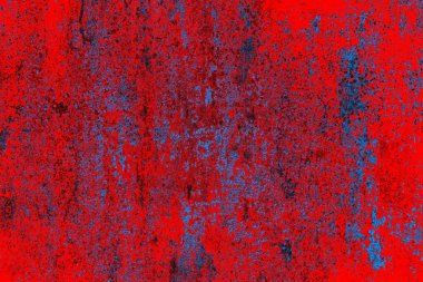 Kırmızı ve mavi renkli grungy duvar, desenli arka plan
